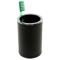 Round Toothbrush Holder Made From Faux Leather in Wenge Finish